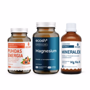 RETKEILIJÄN TRIO: Liposomaalinen Magnesium + Mineralex + Puhdas Energia